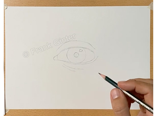 Auge mit Bleistift Skizzieren Bild 03 Auge mit Bleistift Skizzieren Bild 03